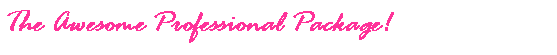 Text Box: The Awesome Professional Package!